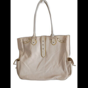Elizabeth Arden Large White Tote Bag  XL White Gold Trim 14"x15"